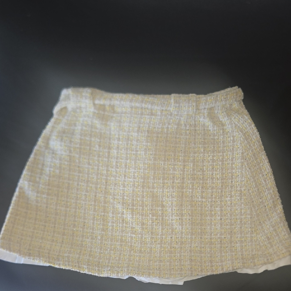 Zara Cream Tweed Mini Skirt - Picture 3 of 5